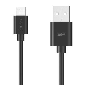 SILICON POWER καλώδιο USB σε Micro USB LK10AB, 2.4A, QC 3.0, 1m, Μαύρο