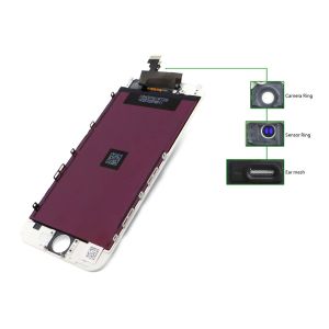 TIANMA High Copy LCD iPhone 6G Plus, Camera-Sensor ring, ear mesh, White