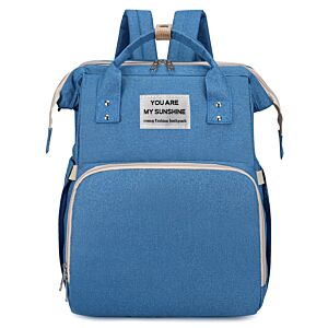 2 in 1 τσάντα πλάτης και παιδικό κρεβατάκι TMV-0052, αδιάβροχη, μπλε