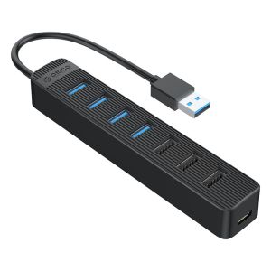 ORICO USB Hub TWC3-7A, 1x USB Type-C, 7x USB 3.0 ports, μαύρο