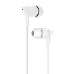 USAMS earphones με μικρόφωνο EP-37, 10mm, 3.5mm, 1.2m, λευκά