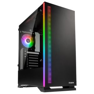 ZALMAN PC case S5 mid tower 398x212x465mm, 2x fan, διάφανο πλαϊνό, μαύρο