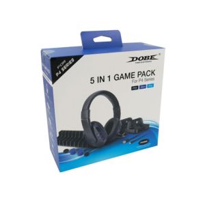 Game Pack DOBE 5 σε 1 (Διπλή βάση φόρτισης, καλώδιο φόρτισης, ακουστικά με μικρόφωνο, βάση αποθήκευσης game disc, καπάκι σιλικόνης) για PS4/PS4 Slim/PS4 Pro (TP4-18101)