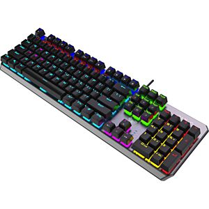 Aula F2066-II Gaming Μηχανικό Πληκτρολόγιο, RGB φωτισμός,USB,Mαύρο-Ασημί, UK (QWERTY)