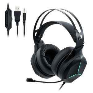 Honcam Ενσύρματα Στερεοφωνικά Gaming Ακουστικά με Μικρόφωνο και RGB Φωτισμό για PS5/Nintendo Switch/PS4/PC/Xbox One/Xbox Series X/Κινητό τηλέφωνο