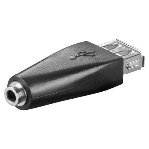 GOOBAY αντάπτορας USB θηλυκό σε 3.5mm θηλυκό 93982, μαύρο