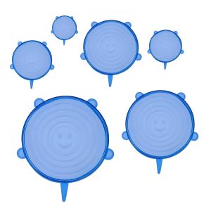 BRUNO σετ σιλικονούχων καπακιών για δοχεία τροφίμων BRN-0044, 6τμχ, μπλε