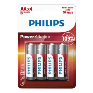 PHILIPS Power αλκαλικές μπαταρίες LR6P4B/10, AA LR6 1.5V, 4τμχ