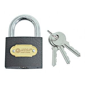 MEGA λουκέτο ασφαλείας 24475, 3x κλειδιά, μεταλλικό, 75mm