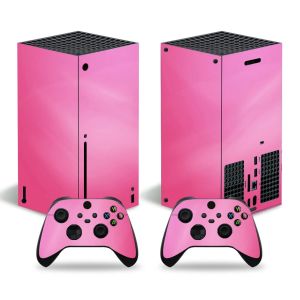 Star Tech Leather Pattern Series Skin Sticker for Xbox Series X Pink